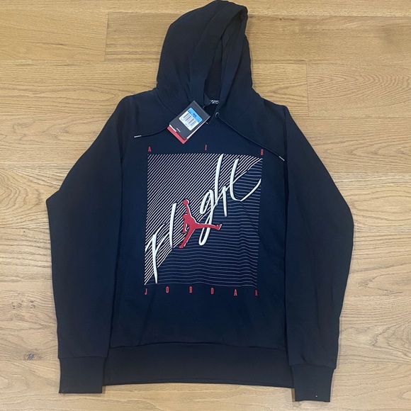 Jordan Black Hoodie with Red and White Design - Picture 1 of 3